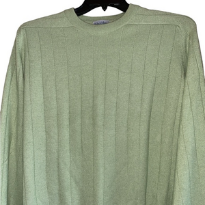 Bullock &‎ Jones Mens Cashmere Silk Crewneck Sweater Size XL Lime Green Luxury